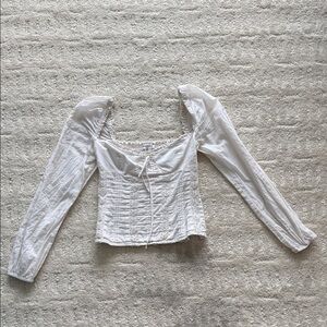 Elegant White Puff Sleeve Top reformation size 2